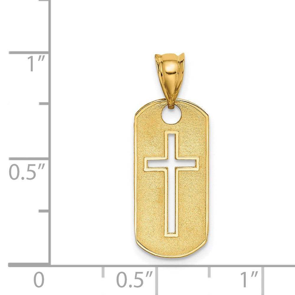 14k Yellow Gold 10 mm Polished Cross Cut-out Pendant (1.09 grams)