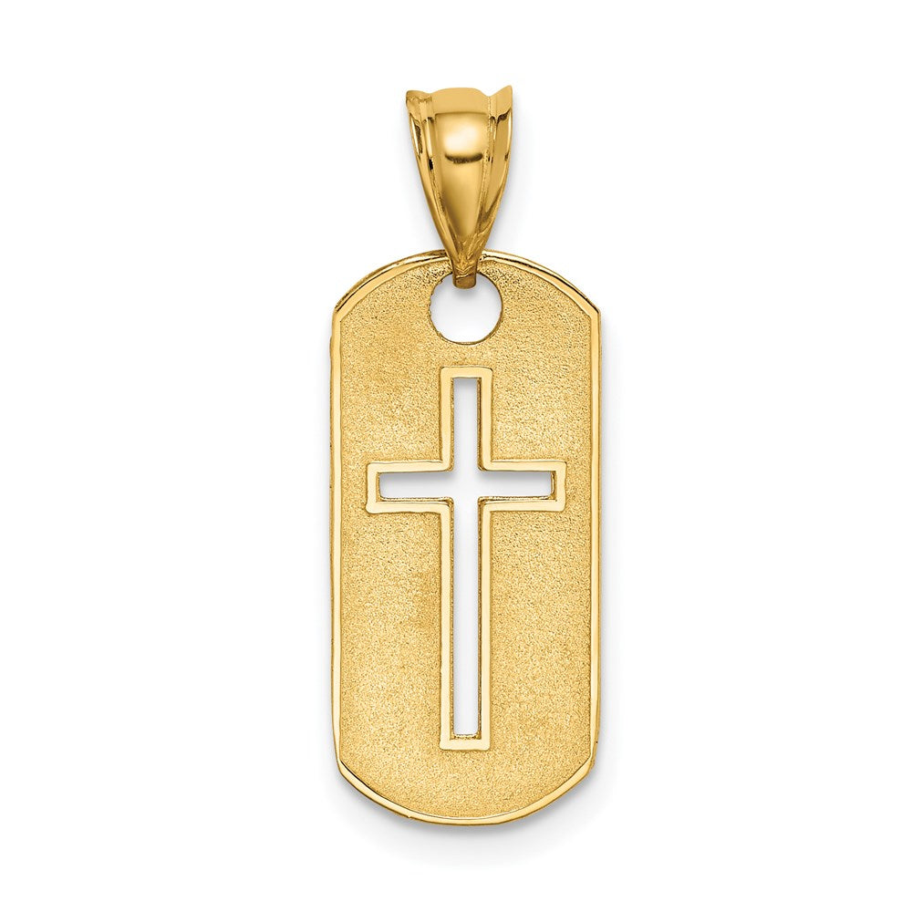 14k Yellow Gold 10 mm Polished Cross Cut-out Pendant (1.09 grams)