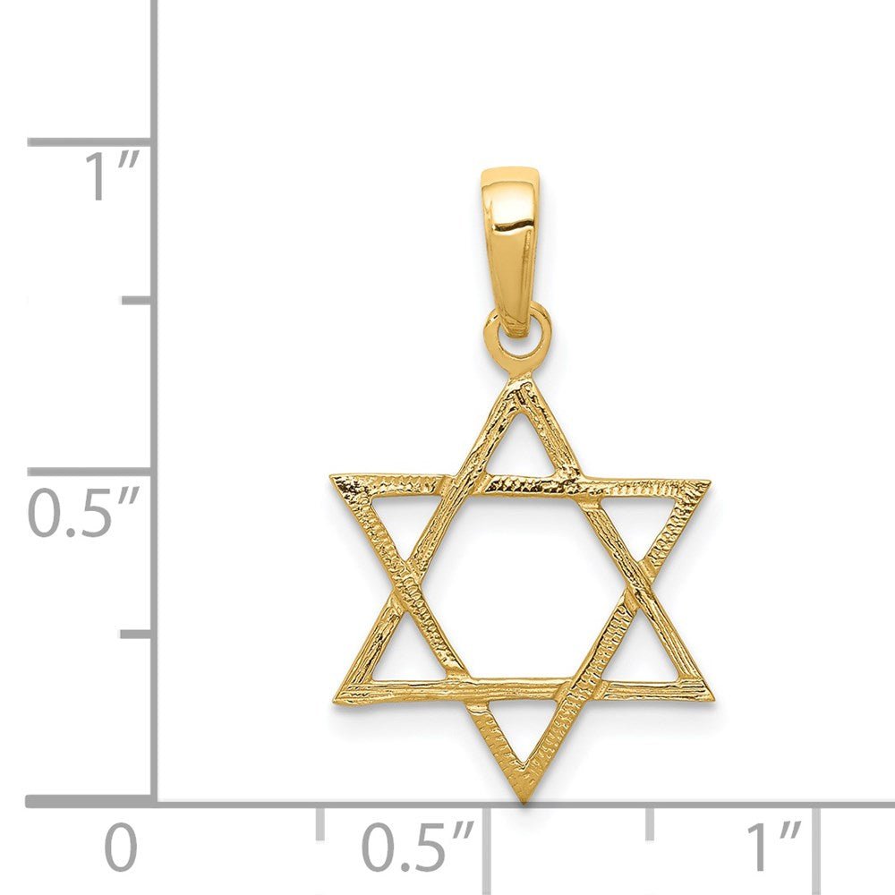 14k Yellow Gold 15 mm Star of David Pendant (0.64 grams)