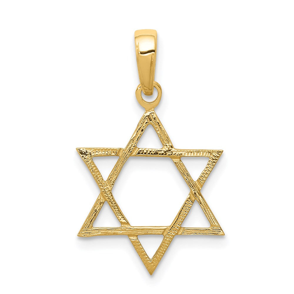 14k Yellow Gold 15 mm Star of David Pendant (0.64 grams)