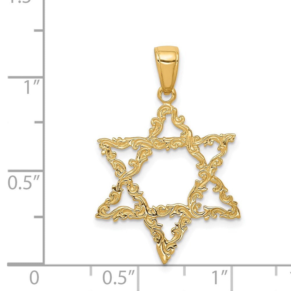 14k Yellow Gold 20 mm Star of David Pendant (1.15 grams)