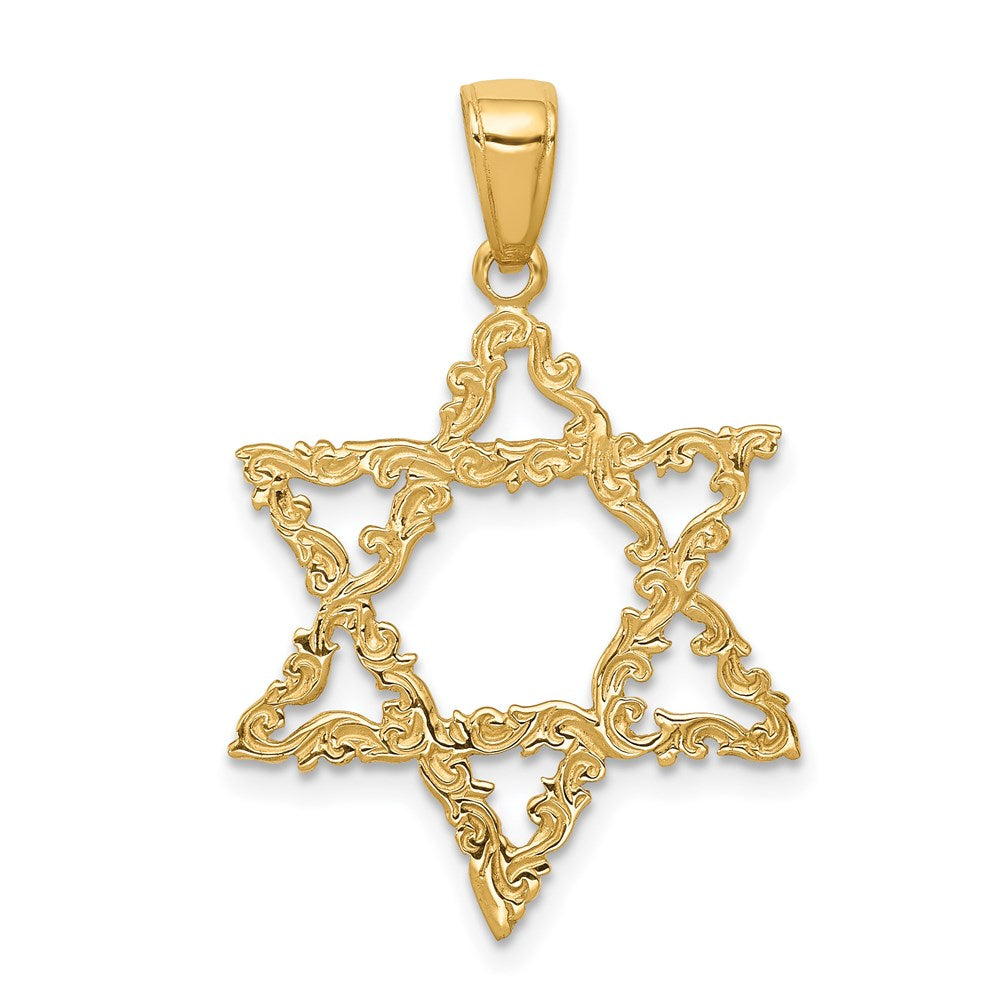 14k Yellow Gold 20 mm Star of David Pendant (1.15 grams)