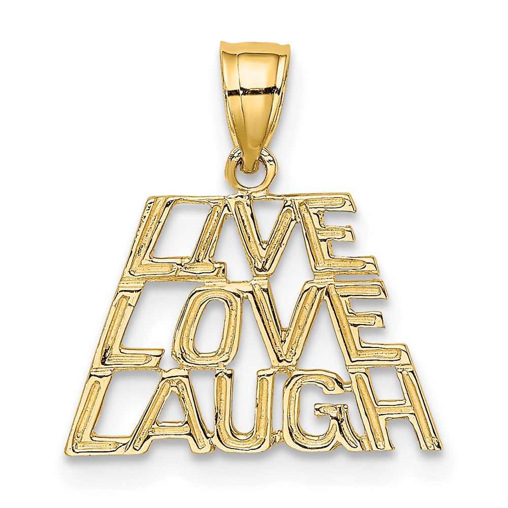 14k Yellow Gold 16.15 mm LIVE LAUGH LOVE Charm (0.75 grams)