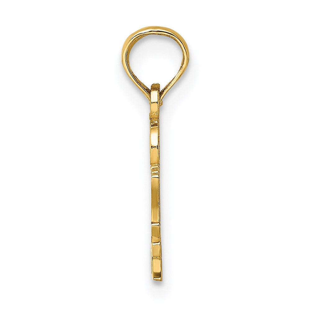 14k Yellow Gold 15.75 mm I HEART MY DEPUTY Charm (0.75 grams)