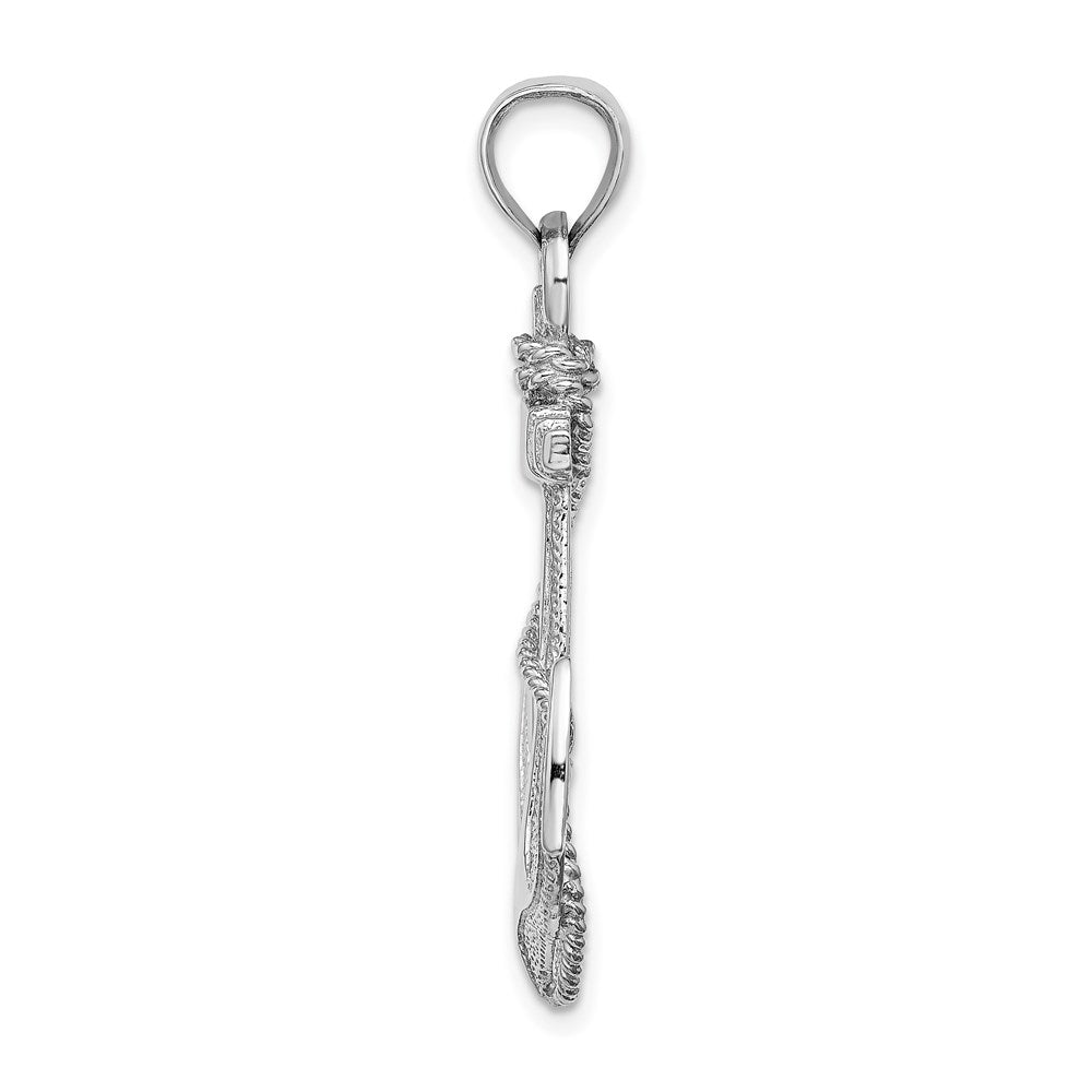 14k White Gold 24.6 mm Anchor with Rope Pendant (3.86 grams)