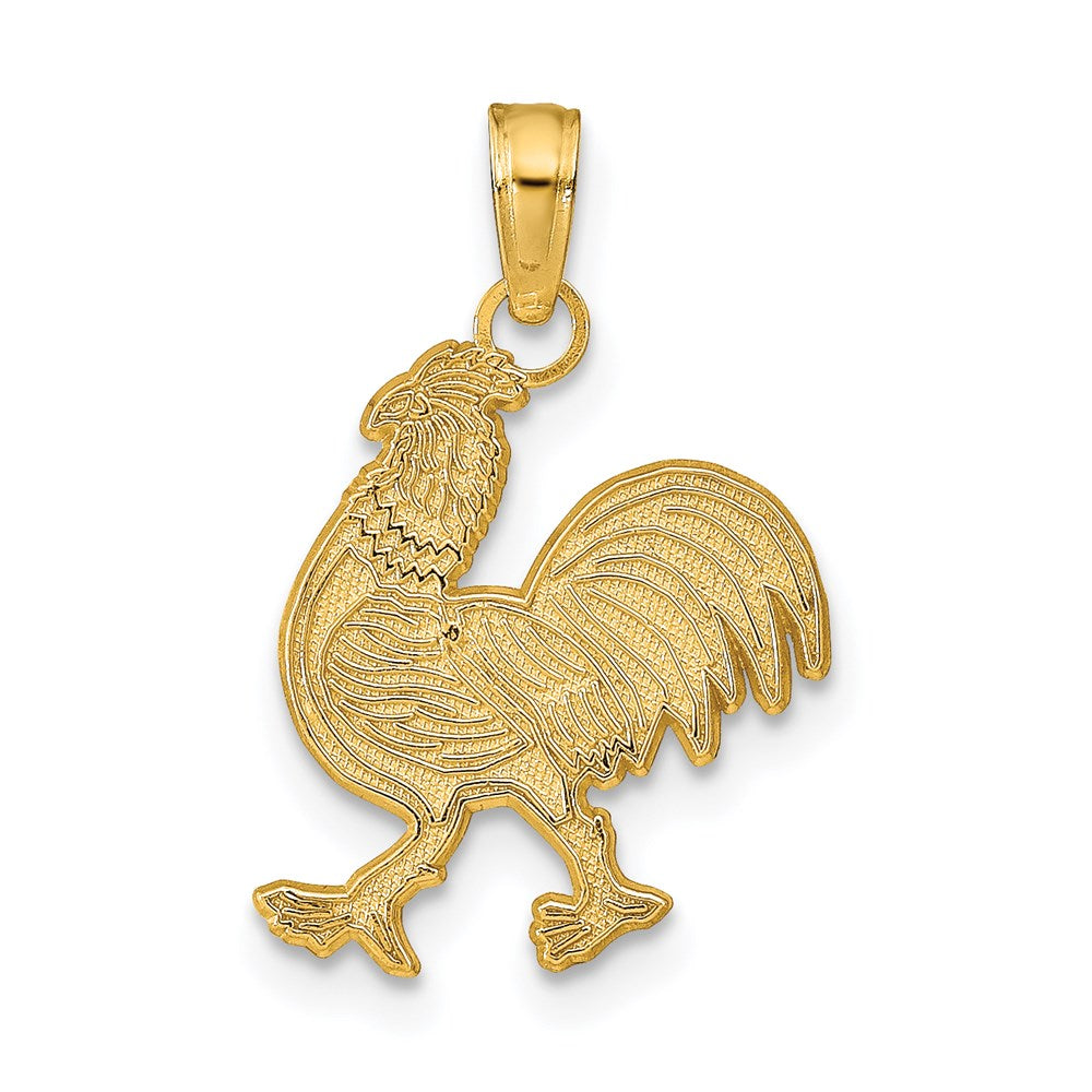 14k Yellow Gold 12.5 mm Rooster Pendant (0.87 grams)