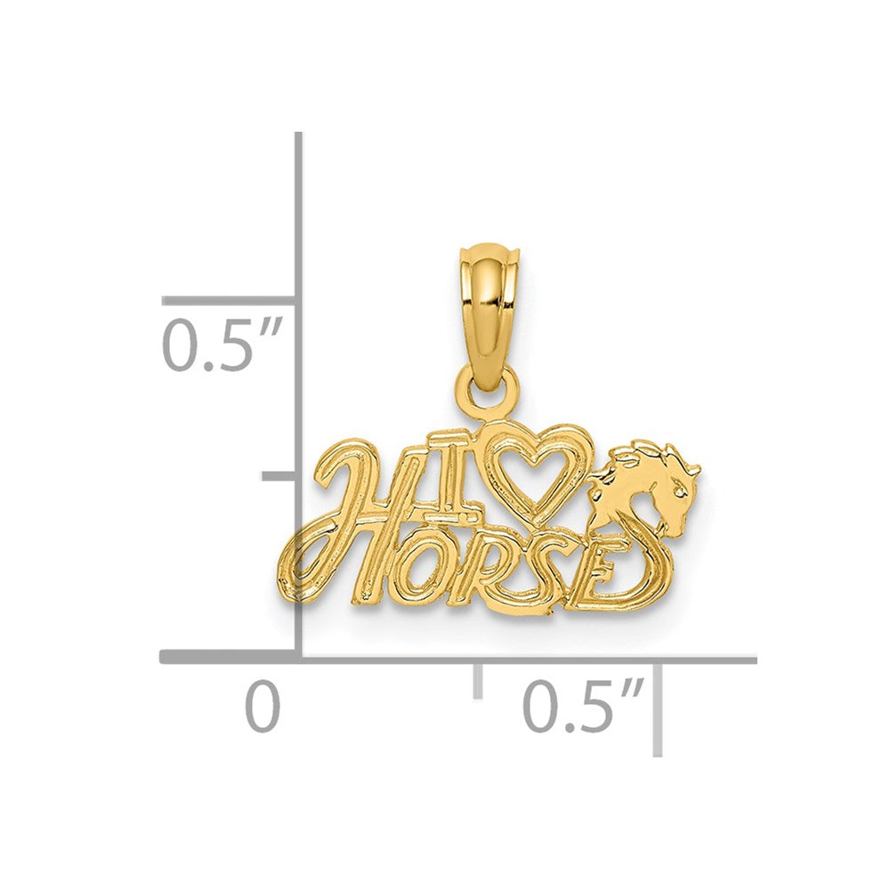 14K I HEART HORSES Charm (0.6 grams)
