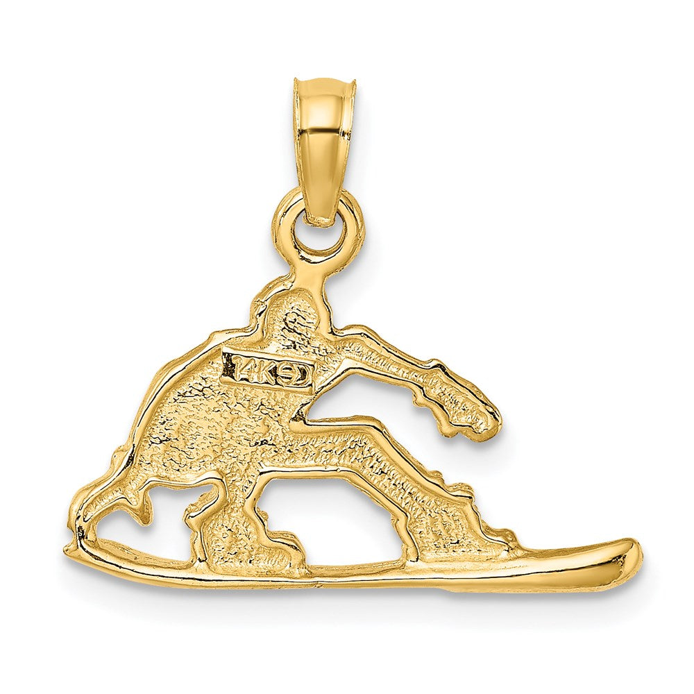 14k Yellow Gold 21.6 mm Snowboarder Charm (1.71 grams)