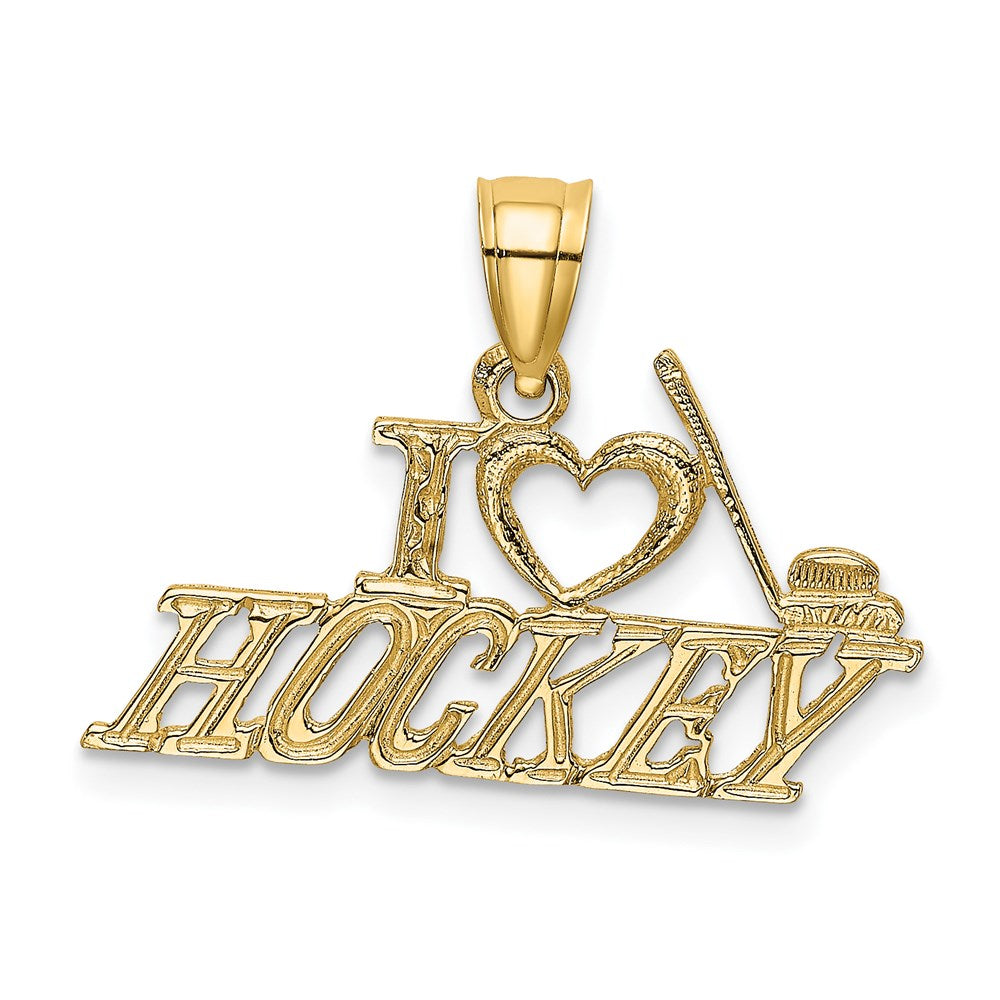 14K I HEART HOCKEY Charm (0.84 grams)