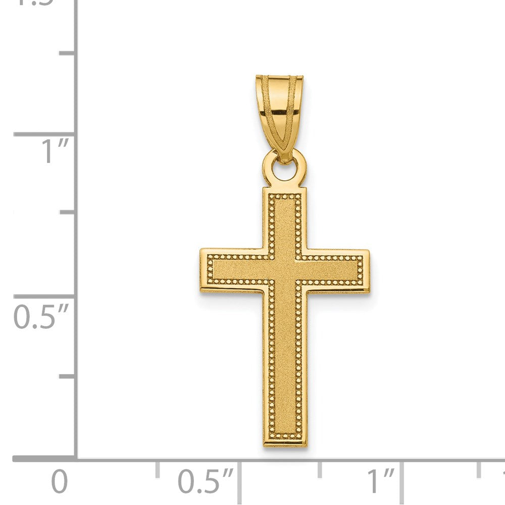 14k Yellow Gold 14 mm Small Satin Cross Pendant (0.92 grams)