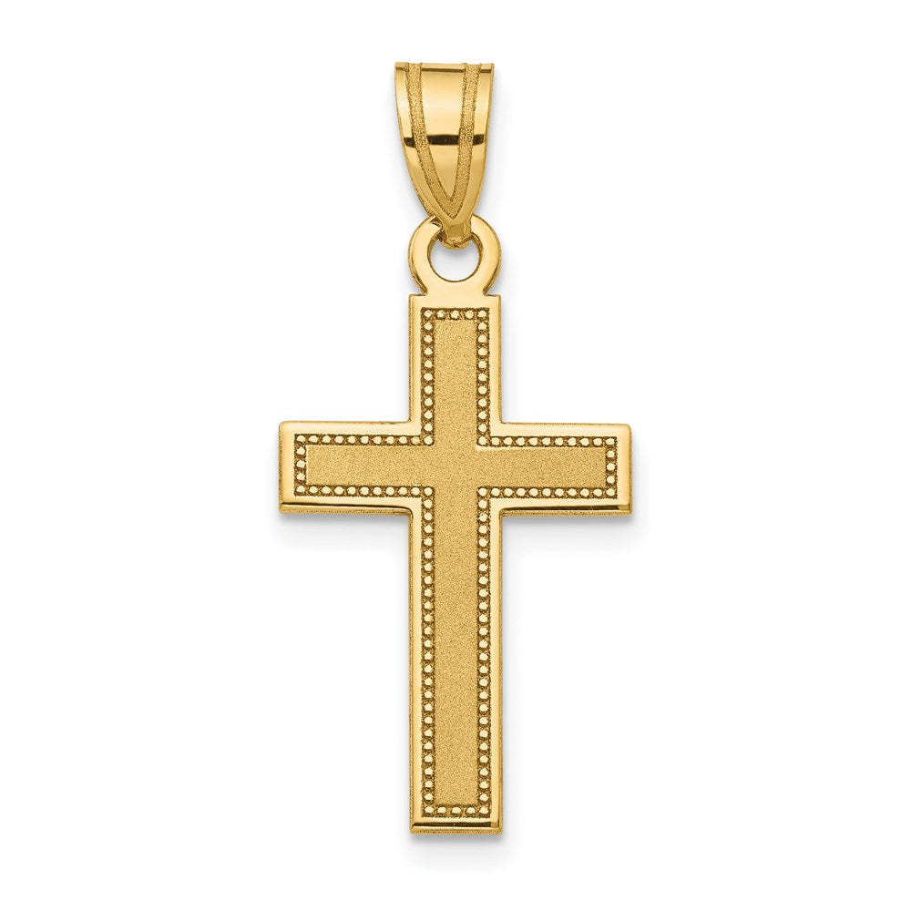 14k Yellow Gold 14 mm Small Satin Cross Pendant (0.92 grams)