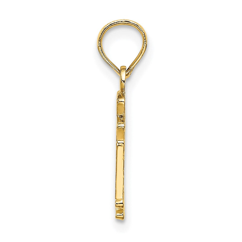 14k Yellow Gold 11.6 mm Polished SF Cable Car Charm (1.03 grams)