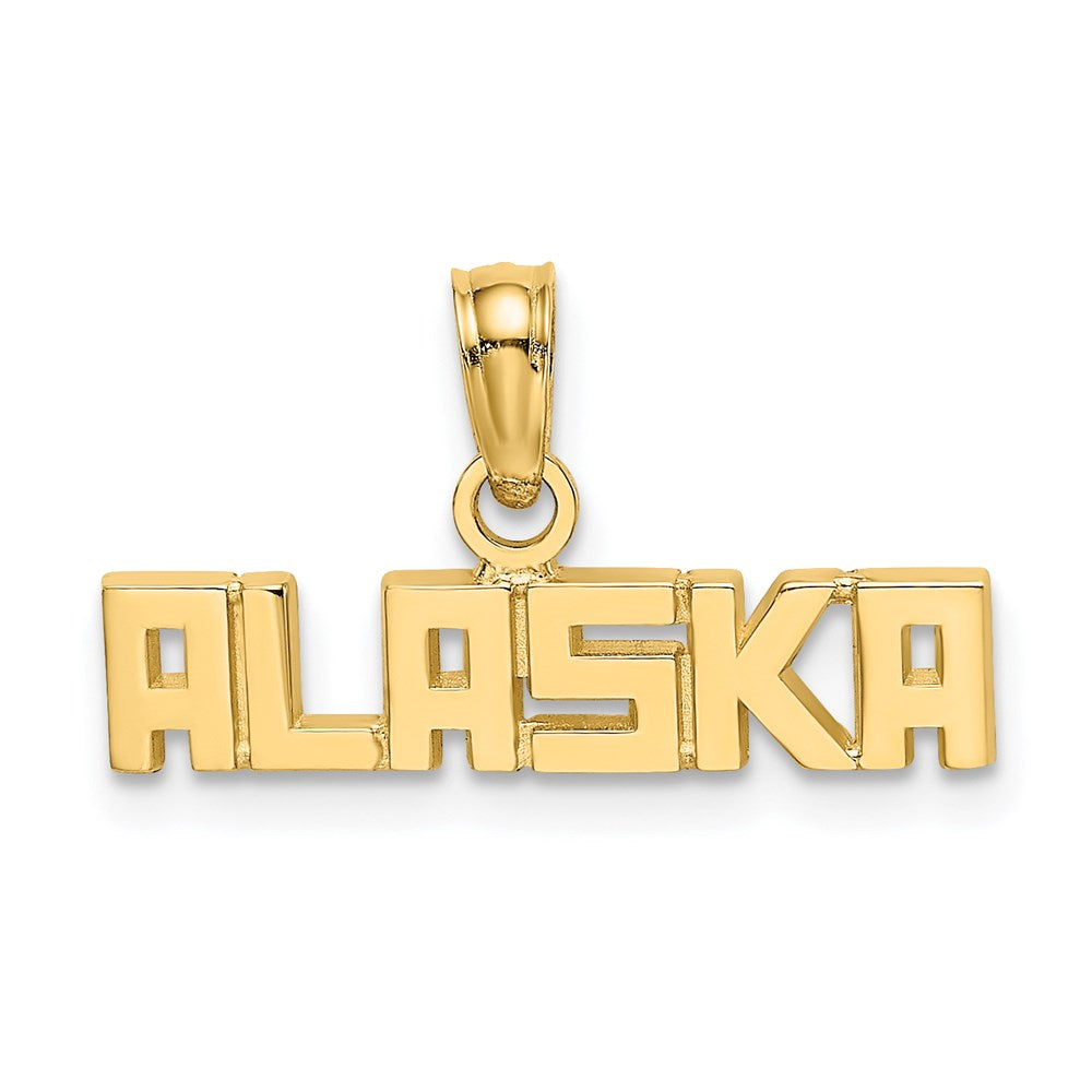 14k Yellow Gold 19.8 mm Polished ALASKA Charm (0.89 grams)