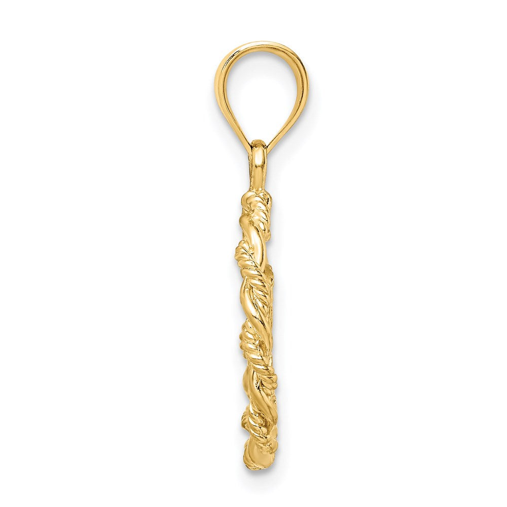 14k Yellow Gold 15.5 mm Brushed & Polished Diamond-cut Virgin Mary Pendant (1.58 grams)