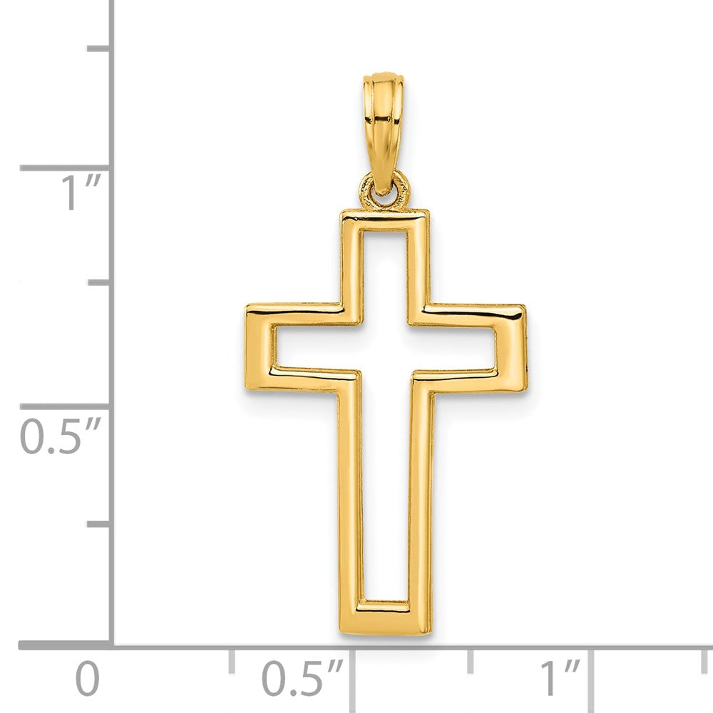 14k Yellow Gold 15.1 mm Polished Cross Pendant (1.31 grams)