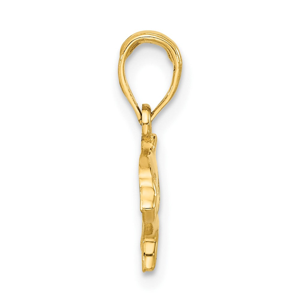 14k Yellow Gold 15.2 mm Polished Dolphin with Cut-out Baby Dolphin Pendant (0.76 grams)