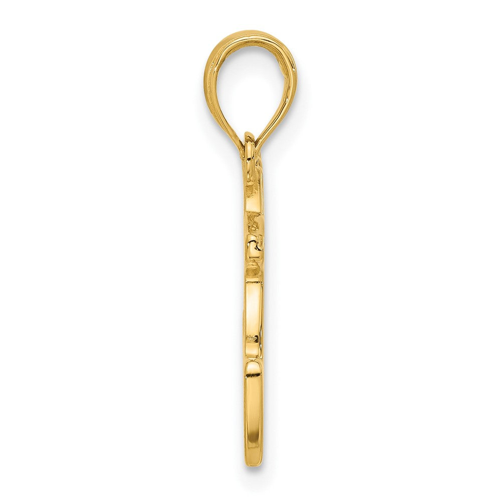 14k Yellow Gold 18.8 mm Polished Prancing Reindeer Charm (1.28 grams)