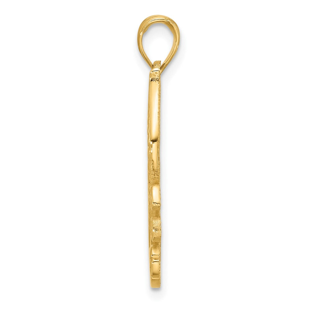 14k Yellow Gold 14.7 mm Polished Fancy Seahorse Charm (2.87 grams)