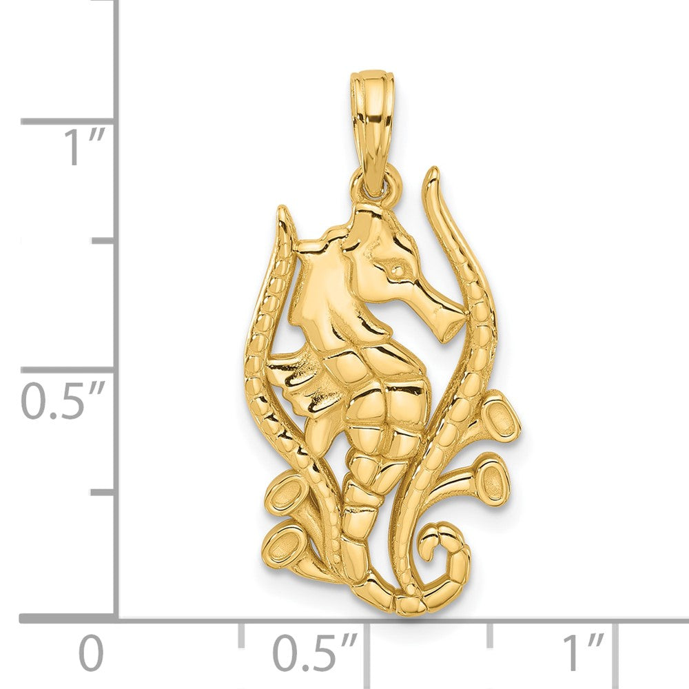 14k Yellow Gold 14.7 mm Polished Fancy Seahorse Charm (2.87 grams)