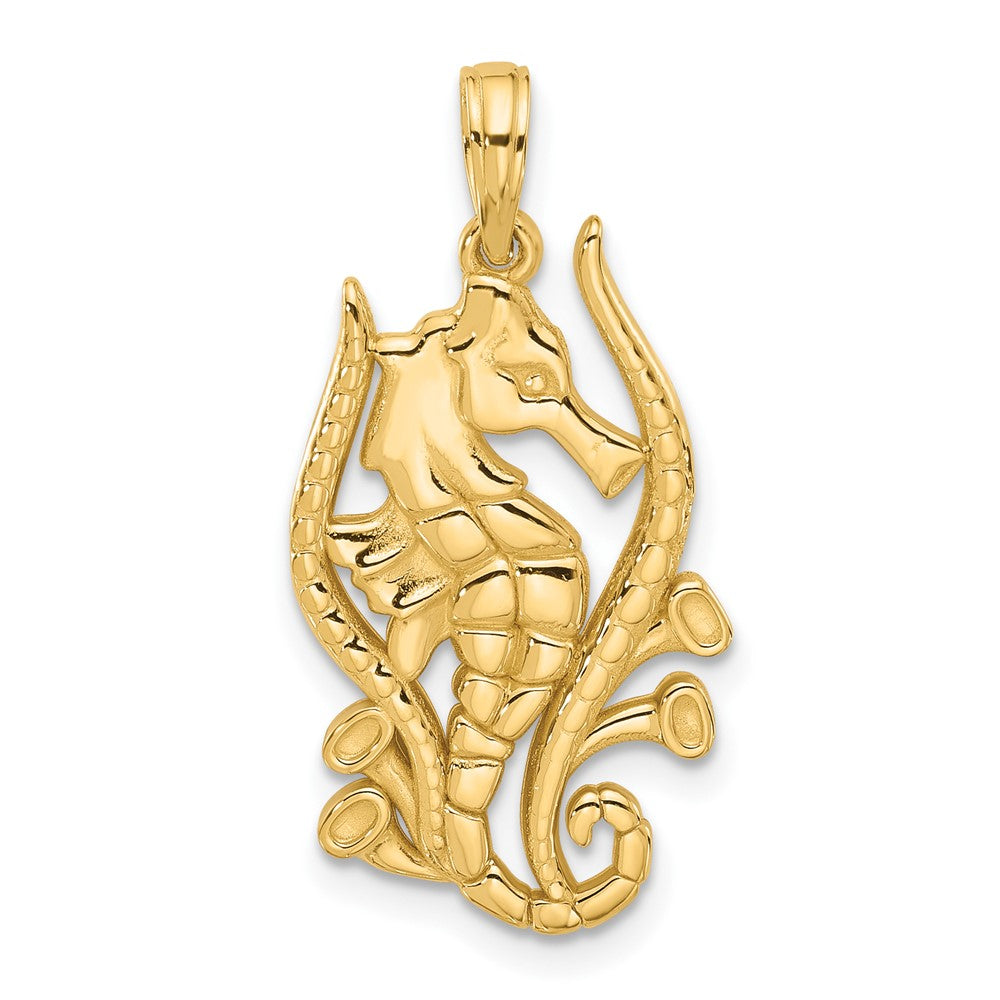 14k Yellow Gold 14.7 mm Polished Fancy Seahorse Charm (2.87 grams)