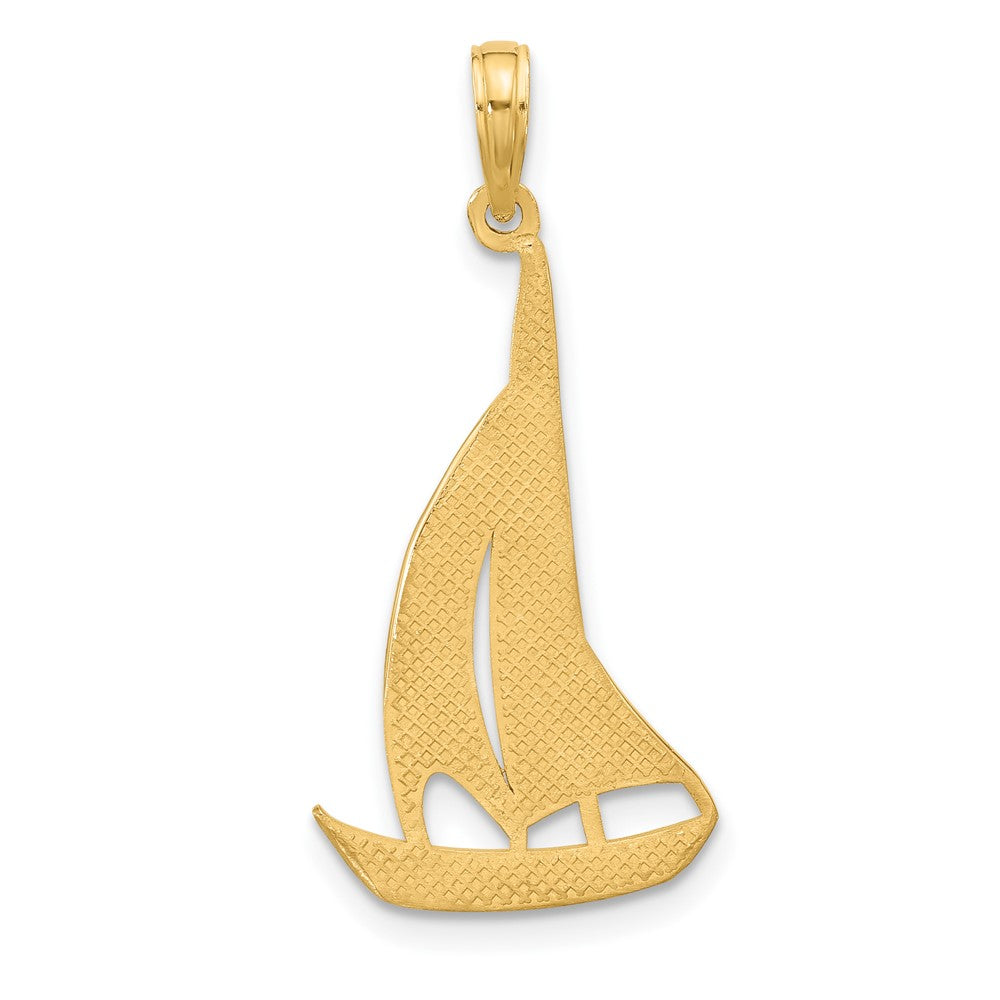 14k Yellow Gold 15 mm Polished Sailboat Charm (2.04 grams)