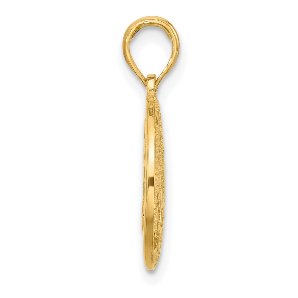 14k Yellow Gold 15 mm Polished Fancy Shamrock Charm (1.81 grams)