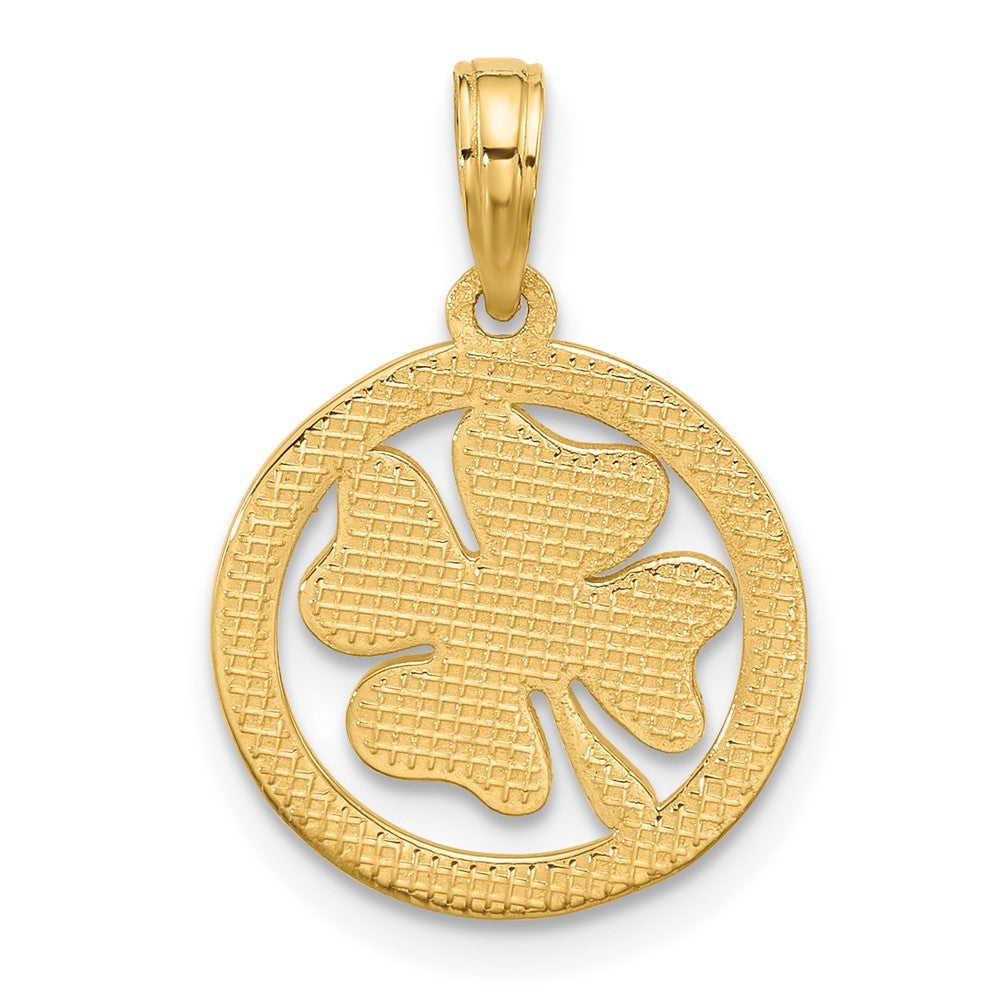14k Yellow Gold 15 mm Polished Fancy Shamrock Charm (1.81 grams)