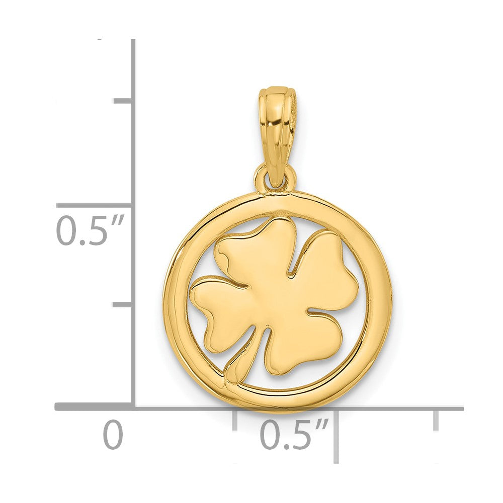 14k Yellow Gold 15 mm Polished Fancy Shamrock Charm (1.81 grams)
