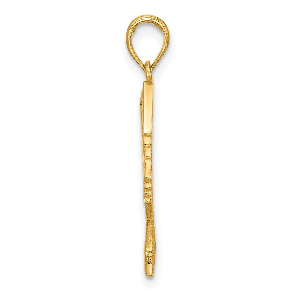 14k Yellow Gold 12 mm Fancy Nefertiti Profile Charm (1.57 grams)