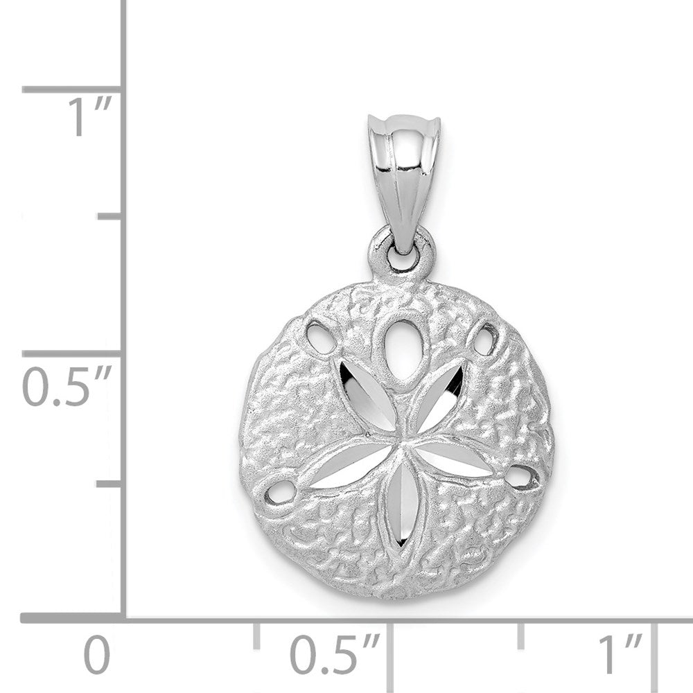 14k White Gold 14 mm Sanddollar Charm (1.74 grams)