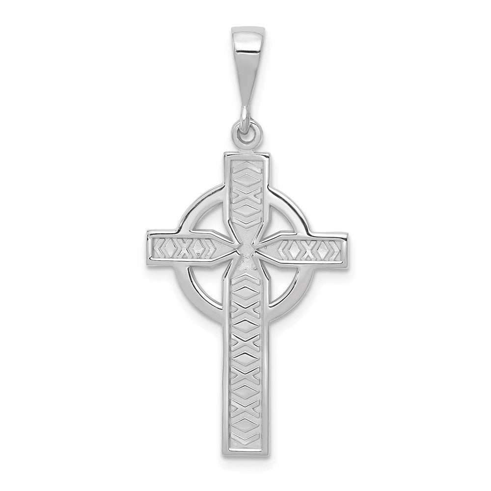 14k White Gold 11 mm Celtic Cross Charm (1.91 grams)