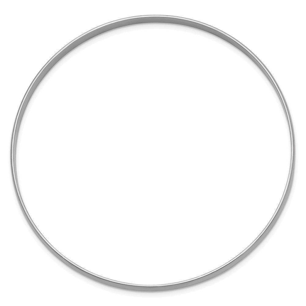 14k White Gold 4 mm Solid Polished Half-Round Slip-On Bangle (9.47 grams)