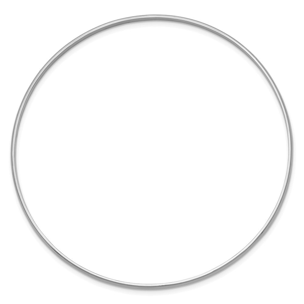 14k White Gold 2 mm Solid Polished Half-Round Slip-On Bangle (4.73 grams)