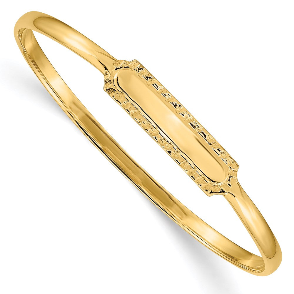 14k Yellow Gold 2.5 mm Slip-on ID Baby Bangle Bracelet (4.34 grams)