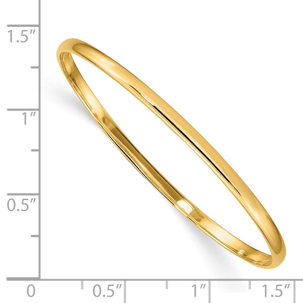 14k Yellow Gold 2.5 mm Slip-on Baby Bangle Bracelet