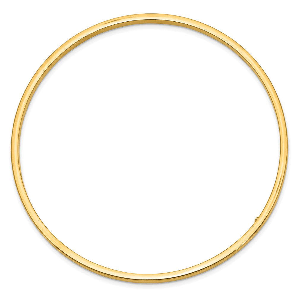 14k Yellow Gold 3 mm Polished Square Tube Slip-on Bangle (3.87 grams)