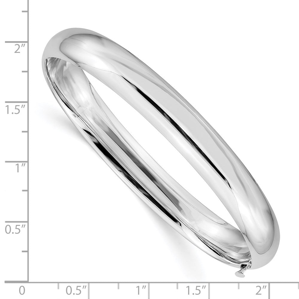 14k White Gold 8 mm Hinged Bangle (10.24 grams)