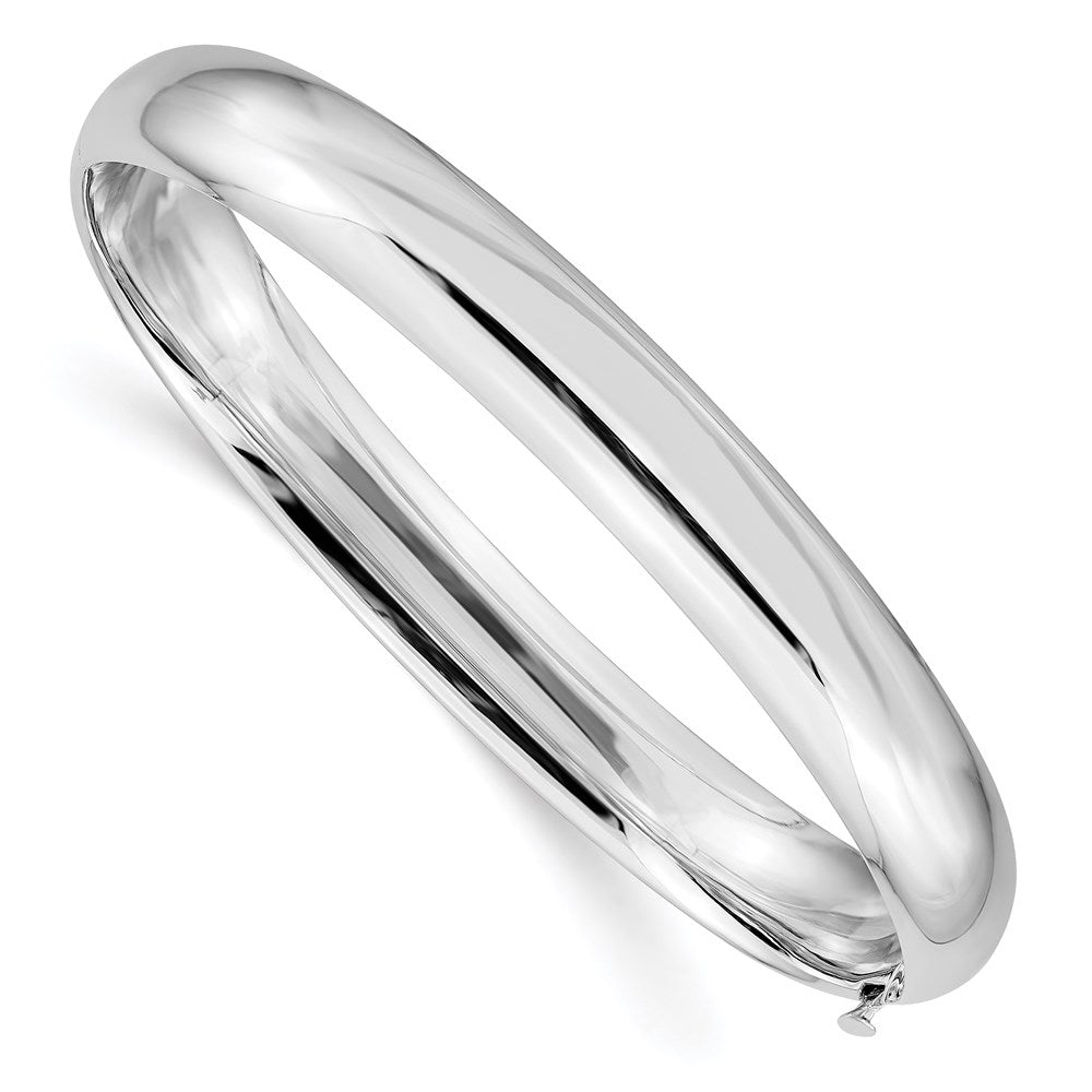 14k White Gold 8 mm Hinged Bangle (10.24 grams)