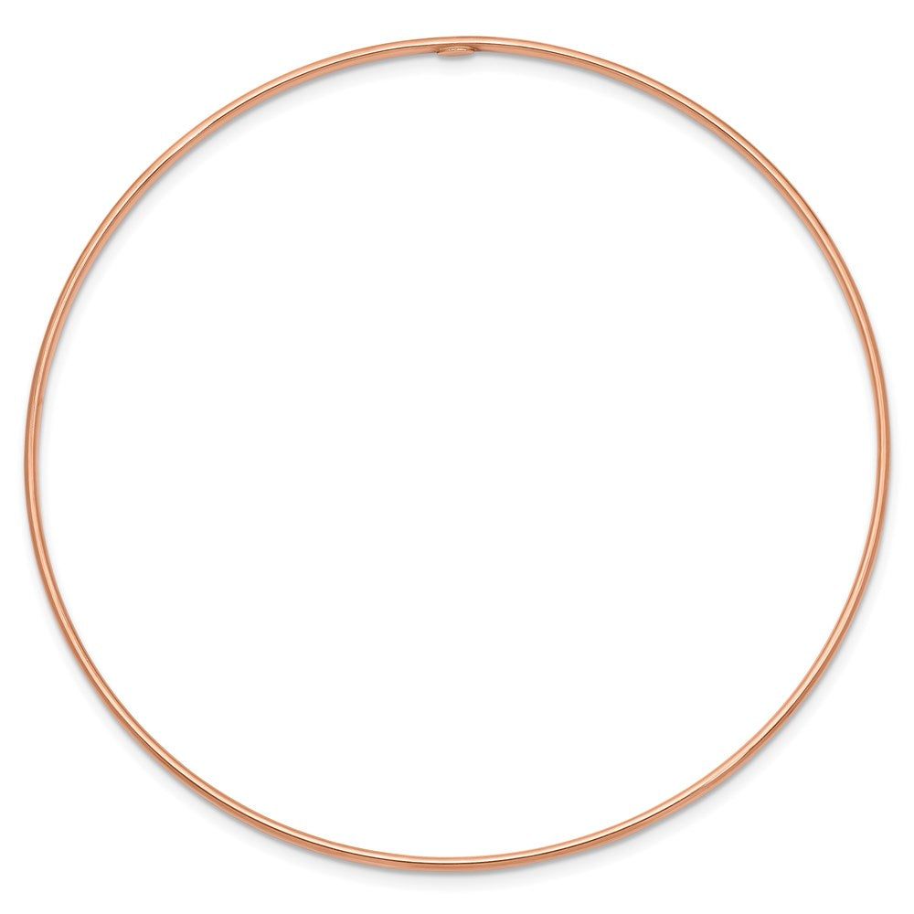 14k Rose Gold 1.5 mm Rose Gold Polished Slip-on Bangle Bracelet (1.51 grams)