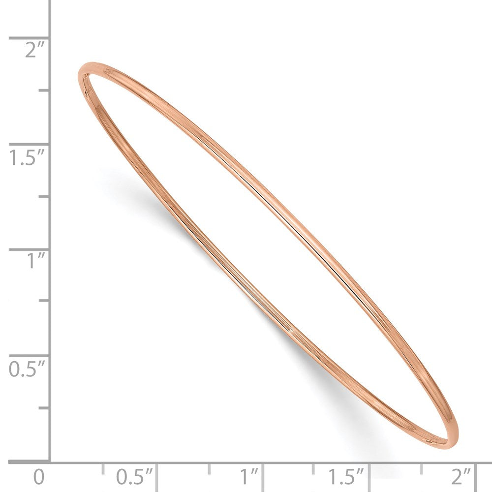14k Rose Gold 1.5 mm Rose Gold Polished Slip-on Bangle Bracelet (1.51 grams)