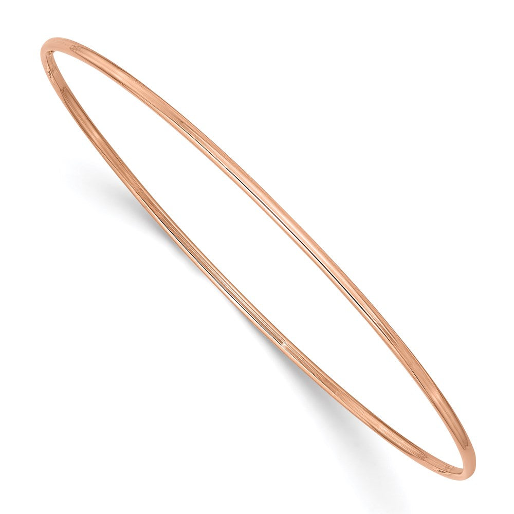 14k Rose Gold 1.5 mm Rose Gold Polished Slip-on Bangle Bracelet (1.51 grams)
