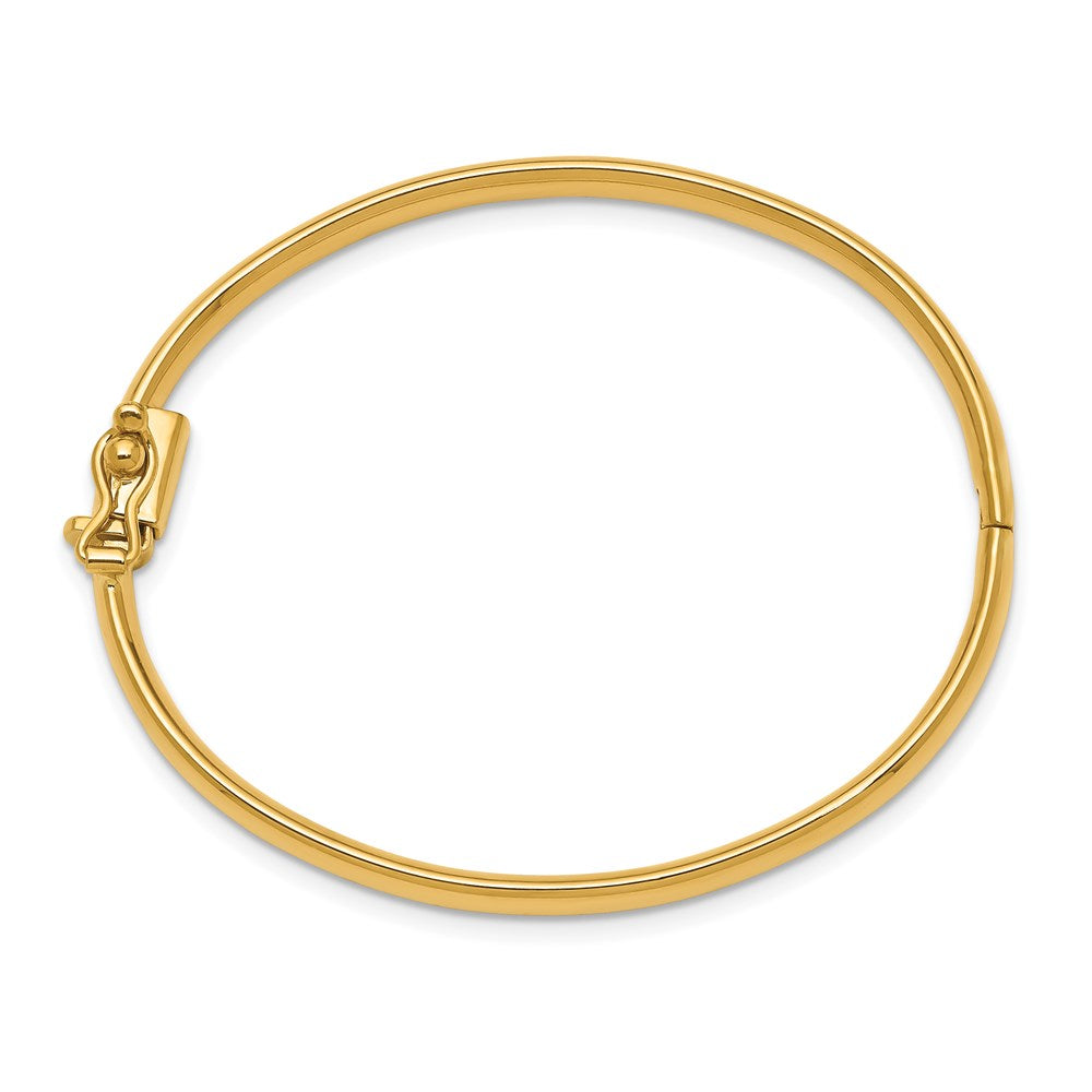 14k Yellow Gold 3.75 mm Polished Hinged Safety Clasp Baby Bangle (2.96 grams)