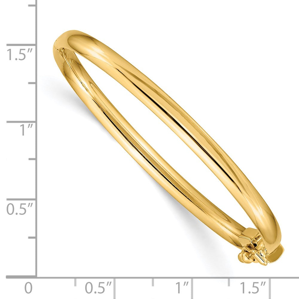 14k Yellow Gold 3.75 mm Polished Hinged Safety Clasp Baby Bangle (2.96 grams)