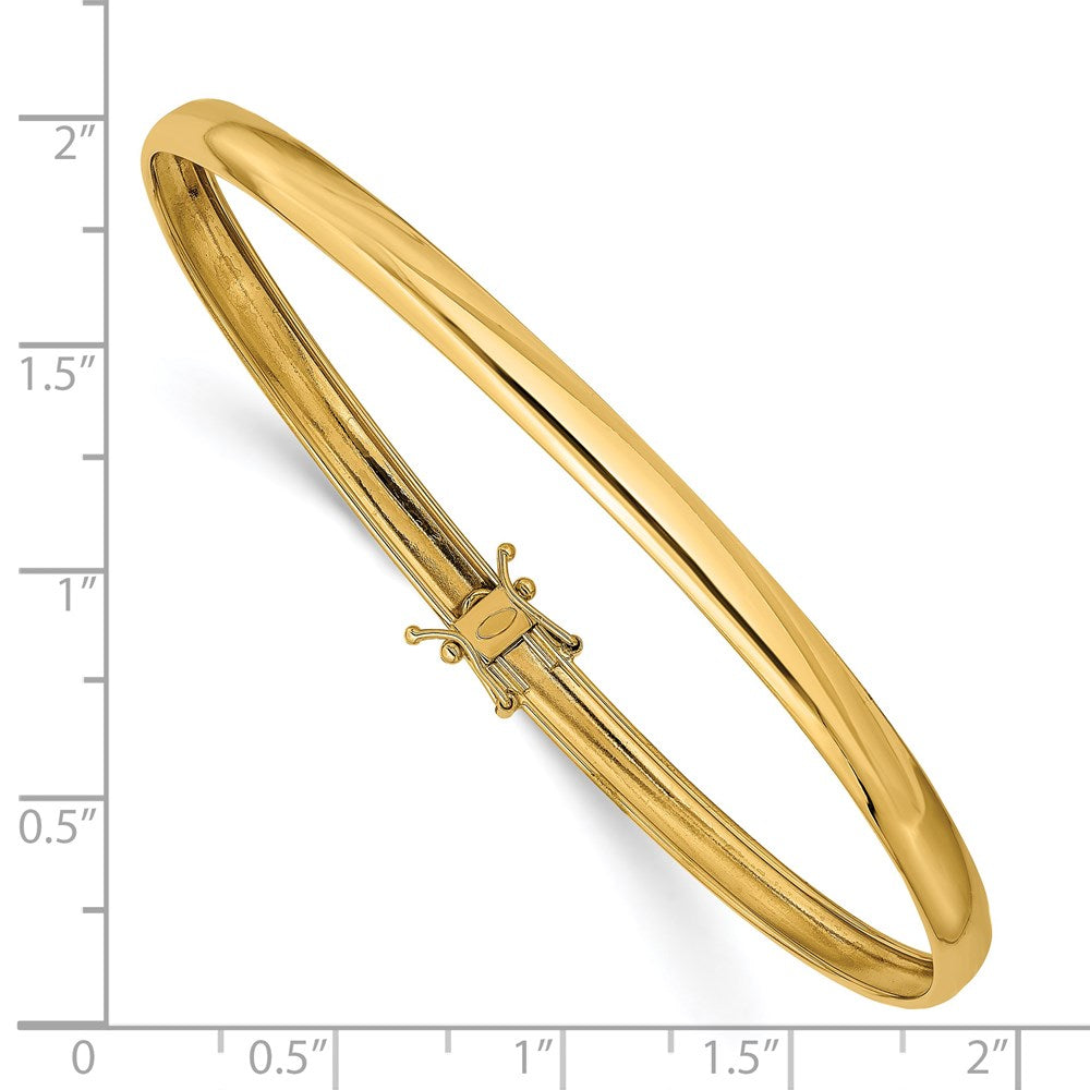 14k Yellow Gold 4 mm Polished Flexible Bangle (3.55 grams)