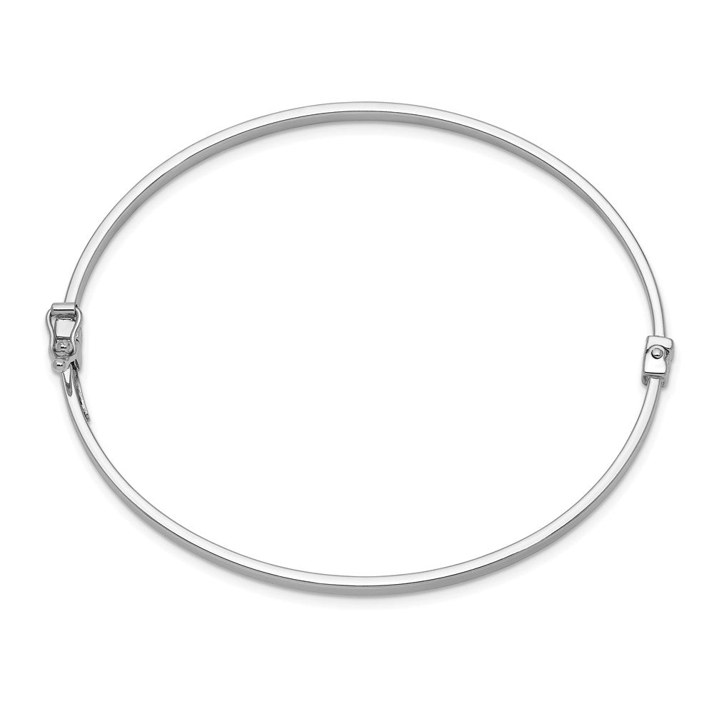 14k White Gold 3 mm Polished Hinged Bangle Bracelet (3.48 grams)