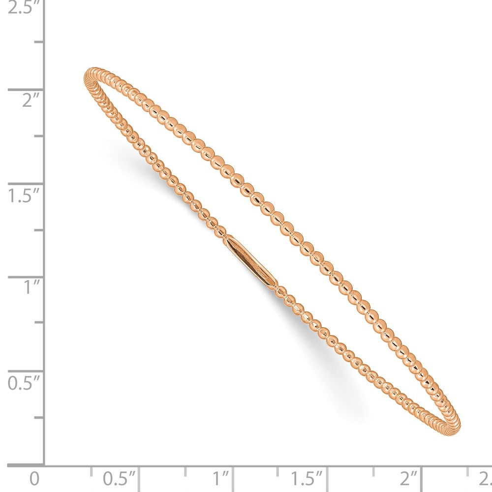 14k Rose Gold 1.8 mm Beaded Slip-on Bangle (5.17 grams)
