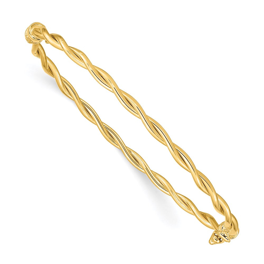 14k Yellow Gold 2.9 mm Twisted Hinged Bangle (3.2 grams)
