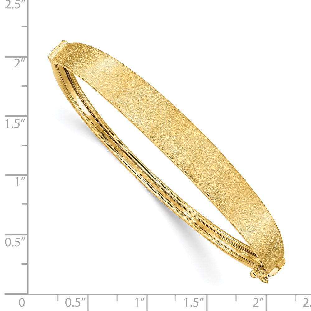 14k Yellow Gold 8 mm Satin Finish Graduated Hinged Bangle (9.76 grams)