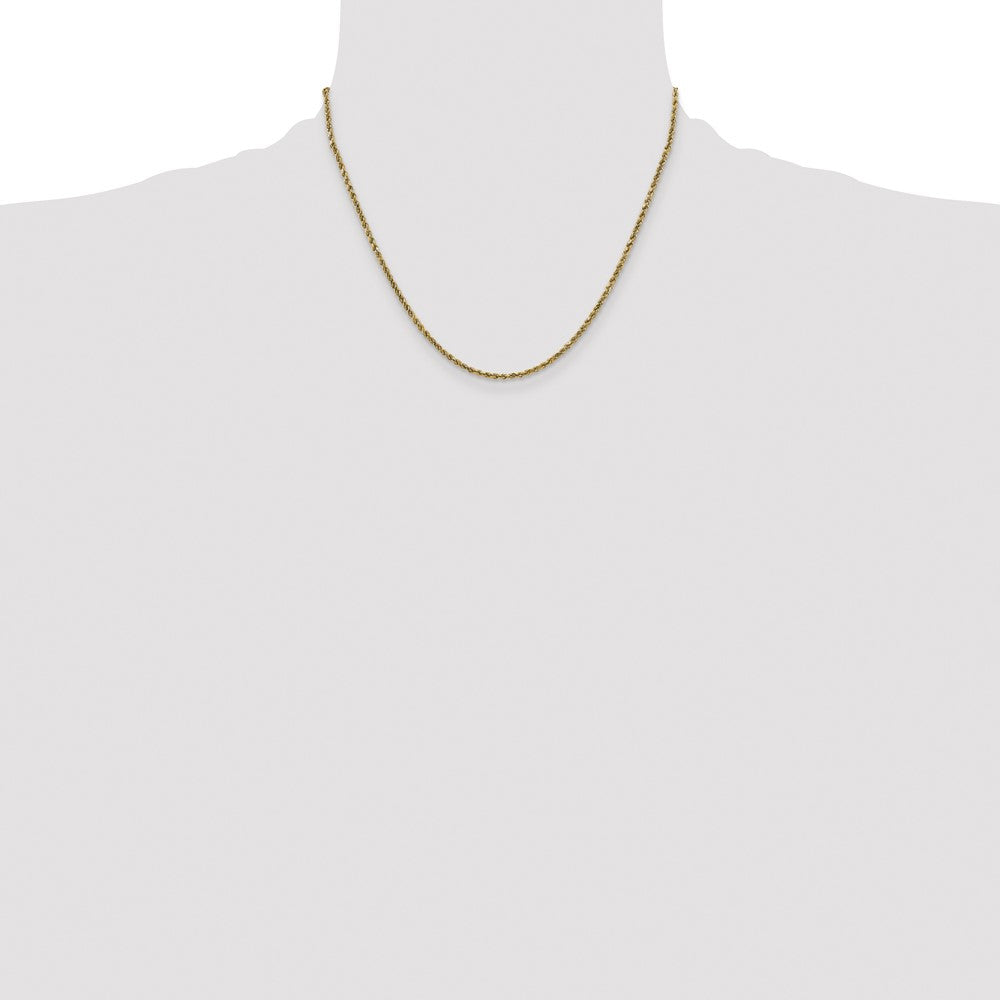 14k 2.25mm Semi-solid D/C Rope Chain (2.65 grams)