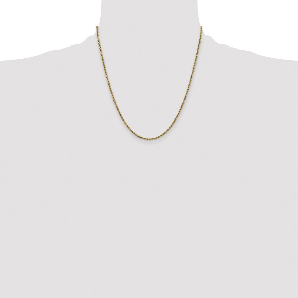 14k 2.25mm Semi-solid D/C Rope Chain (2.65 grams)